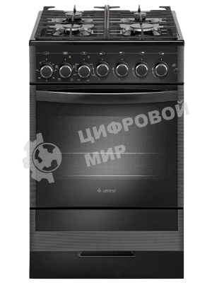 Плита комбинированная Gefest ПГЭ 5502-02 0044 черный, конфорок 4 газовых, духовка 55 л, 50 см x 85 см x 58.5 см