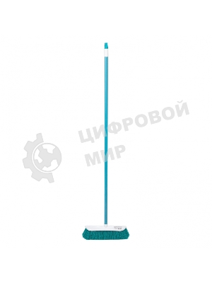 Щетка Home Palisad пластмассовая для подметания пола, 27 см, c черенком, 120 см, бирюз. щетина
