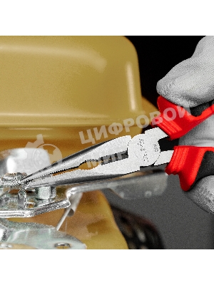 Длинногубцы прямые, 180 мм, хром-ванадий, двухкомпонентные рукоятки Matrix