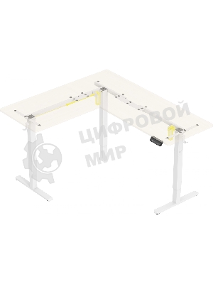 Стол компьютерный Cactus угловой подъемный столешница МДФ, белый дуб каркас белый 140x72x60 см (CS-EDXL-WWD)