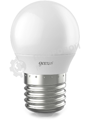 Лампа светодиодная Gauss 6.5Вт цок.: E27 шар 220B св. свеч. бел. нейт. P45 (упак.: 10 шт)
