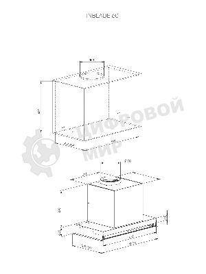 Вытяжка встраиваемая Kuppersberg Inblade 60 X нержавеющая сталь, 60 см, 780 куб. м/ч, 56 дБ