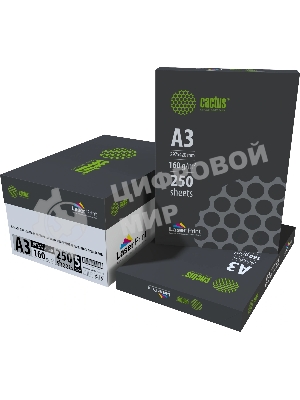 Бумага Cactus CS-LPA3160250 A3/160г/м2/250л./белый CIE170% для лазерной печати