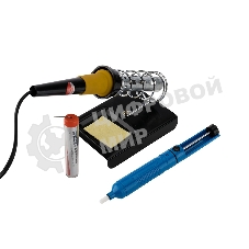 Набор для пайки Rexant №4 (паяльник 30 Вт, оловоотсос, подставка, припой, губка)