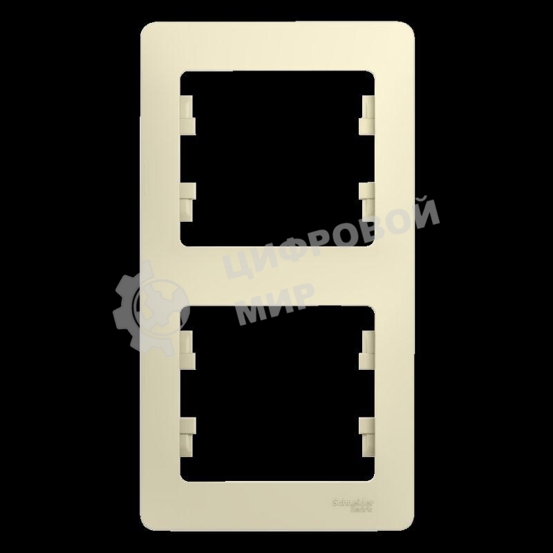 Рамка 2-м Glossa верт. беж. SchE GSL000206