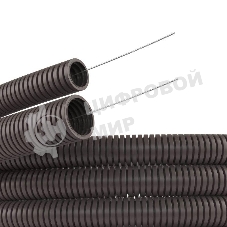 Труба гофрированная ПА d17 мм с протяж. сер. (уп. 50 м) ДКС PA611721F0