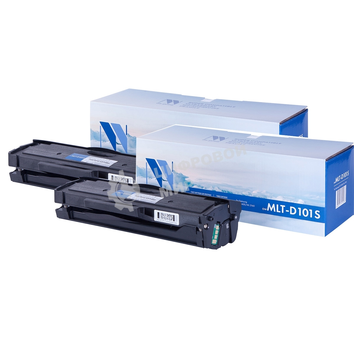 Картридж NVP совместимый NV-MLT-D101S-SET2 для Samsung ML 2160/2162/2165/2165W/2167/2168/2168W/SCX 3400/3400F/3405/3405F/3405FW/3405W/3407/SF 760P (1500k) (2 шт)