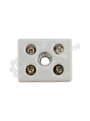 Клемма керамическая винтовая Rexant 12 мм² 2 пары контактов с крепежным отверстием (50 шт./уп.)