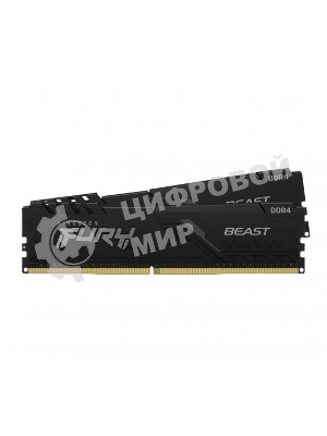 Оперативная память Kingston Fury Beast, DDR4, 64GB (2x32GB), 3200MHz, CL16, DIMM, черный