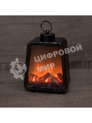 Светодиодный камин Neon-night Лофт с эффектом живого огня 17х10х24,5 см, 3хС (не в комплекте) и USB (в комплекте)