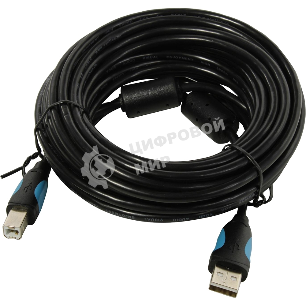 Кабель Vention USB 2.0 AM/BM - 8м. Черный Кабель Vention USB 2.0 AM/BM - 8м. Черный