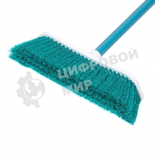 Щетка Home Palisad пластмассовая для подметания пола, 27 см, c черенком, 120 см, бирюз. щетина