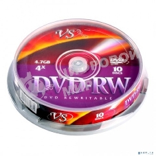 Диск DVD-RW VS 4.7 Gb, 4x, Cake Box (10), (10/250).