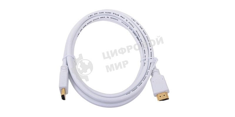 Кабель Cablexpert HDMI CC-HDMI4-W-6, 19M/19M, v2.0, медь, позол.разъемы, экран, 1.8м, белый, пакет