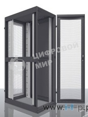 Шкаф серв. ПРОФ нап. 42U (600x1000) дверь перфорированная 2 шт., цвет черный, в сборе (ШТК-СП-42.6.10-44АА-9005) (1 коробка)