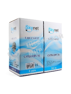 Кабель SkyNet Premium UTPнг-LSZH 4x2x0,51, низкое дымовыделение, нулевое содержание галогенов, медный, FLUKE TEST, кат.5e, однож., 305 м, box, оранжевый