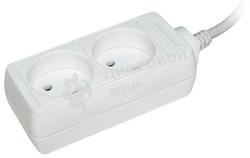 Удлинитель 2х3 м без заземл. 10А IP20 У2 2P 2х0.75 IEK WYP10-06-02-03-N