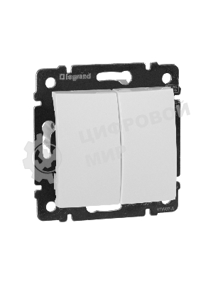 Переключатель Legrand 774408 2напр 2клав 10A Valena белый