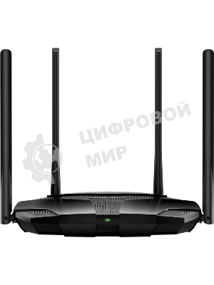 Двухдиапазонный роутер MERCUSYS MR80X AX3000 Wi-Fi 6, до 574 Мбит/с на 2,4 ГГц + до 2402 Мбит/с на 5 ГГц,4 фиксированные внешние антенны, 3 гигабитных порта LAN, 1 гигабитный порт WAN
