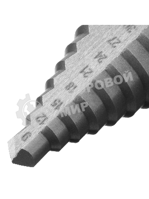 Сверло ступенчатое по металлу Сибртех 9-12-15-18-21-24-27-30-33-36 мм, 4241