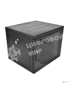 Шкаф телекоммуникационный настенный разборный ЦМО 9U (600 x 650) съемные стенки, дверь стекло, черный (ШРН-М-9.650-9005)