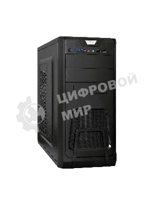 Компьютерный корпус Miditower ExeGate CP-603-UNS500 (ATX, БП UNS500 с вент. 12см, 2хUSB, аудио, черный)