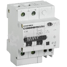 Выключатель автоматический дифференциального тока IEK MAD15-2-016-C-030 АД12 2Р 16А 30мА GENERICA