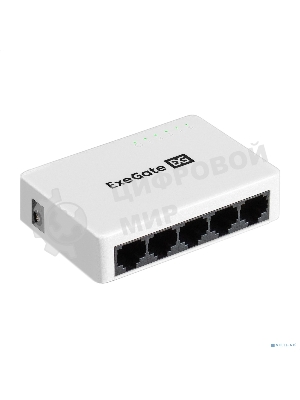 Коммутатор неуправляемый ExeGate EDES-1005C (5-портовый UTP 10/100Mbps, с функцией энергосбережения (Green Ethernet Technology), настольный)