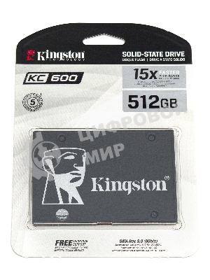 Накопитель SSD Kingston KC600, 512Gb, 2.5