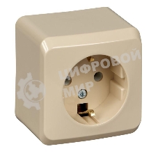 Розетка 1-м ОП Этюд 16А с заземл. крем. SchE PA16-003K