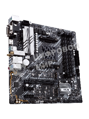 Материнская плата ASUS PRIME B550M-A WIFI II, AM4, AMD B550, 4xDDR4, 4xSATA, 2xM.2, 1xPCI-E 4.0 x16, 2xPCI-E x1, 1xDVI-D, 1xHDMI, 1xVGA, 1x 1Gb LAN, 2xUSB-A 3.2 Gen 2, 4xUSB-A 3.2 Gen 1, 3x3.5 мм, 7.1, Micro-ATX