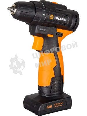Дрель-шуруповерт Вихрь ДА-24Л-2К/Б, 24 В, 2 Ач, 55 Нм, щеточный