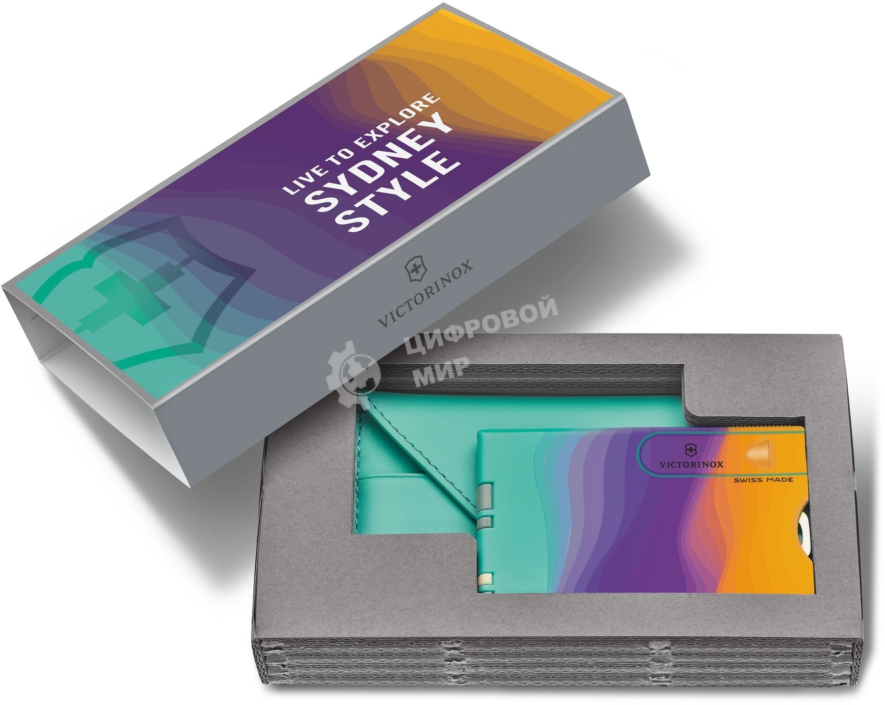 Швейцарская карта Victorinox Swiss Card Classic Sydney Style (0.7100.E222) бирюзовый коробка подарочная