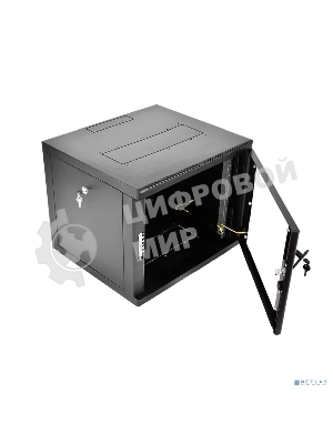 Шкаф телекоммуникационный настенный разборный ЦМО 9U (600 x 650) съемные стенки, дверь стекло, черный (ШРН-М-9.650-9005)