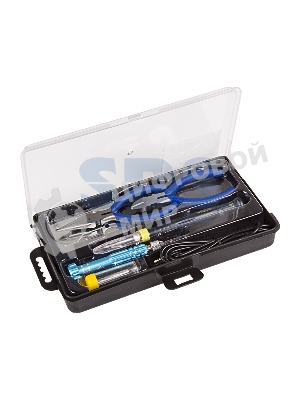 Набор для пайки Rexant (USB паяльник 8 Вт, кусачки, тонкогубцы, подставка, припой, отвертка)