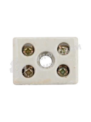 Клемма керамическая винтовая Rexant 10 мм² 2 пары контактов с крепежным отверстием (100 шт./уп.)