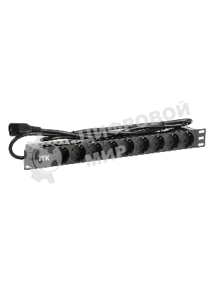 Блок распределения питания ITK алюминевый профиль PH22-9D2 гор.размещ. 9xSchuko базовые 10A C14 2м