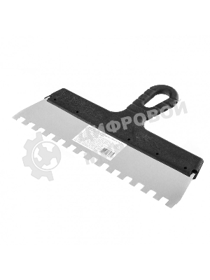 Шпатель Sparta из нержавеющей стали, 300 мм, зуб 10х10 мм, пластмассовая рукоятка