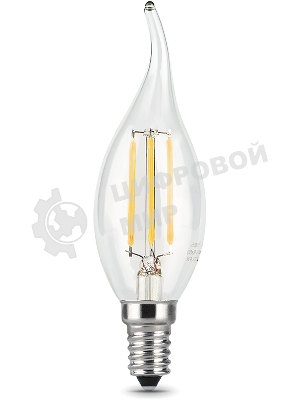 Лампа светодиодная Gauss LED Filament Свеча на ветру E14 7W 580lm 4100К 1/10/50