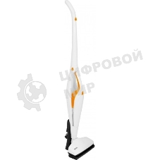 Пылесос вертикальный/ручной Mystery MVC-1118 белый/оранжевый, питание от аккумулятора, 300 Вт, уборка сухая, пылесборник 0.5 л, работа от АКБ max 30 мин