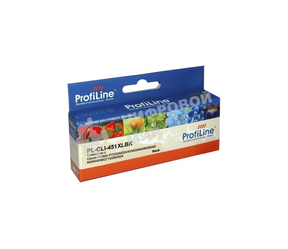 Картридж струйный ProfiLine PL-CLI-451BK для Canon PIXMA iP7240/MG5440/MG5540/MG6340/MG6440/MG7140/MX924 Black водн