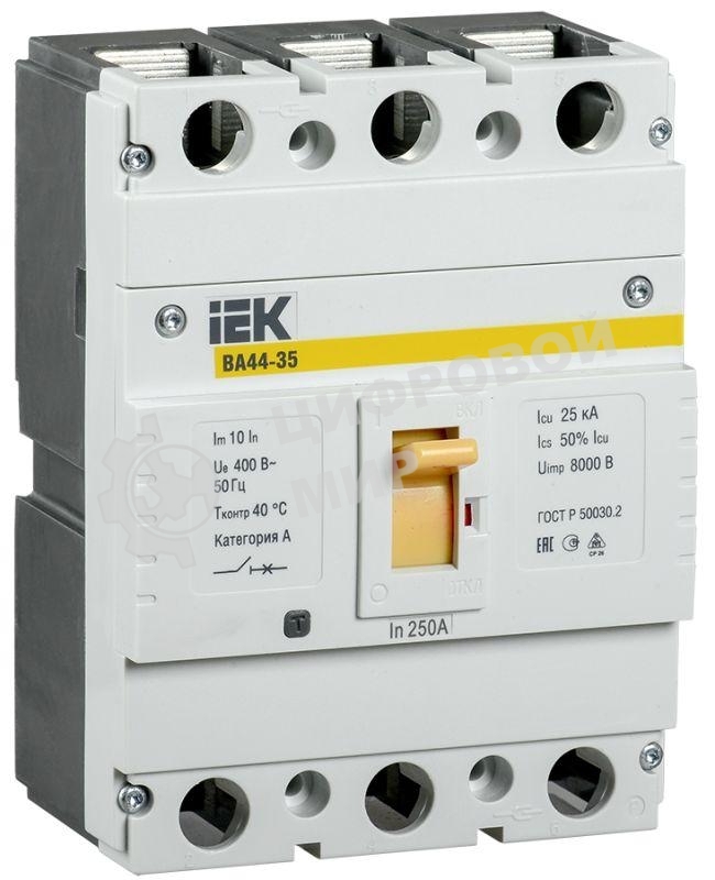 Выключатель автоматический 3п 200А 25кА ВА44 35 IEK SVA4410-3-0200