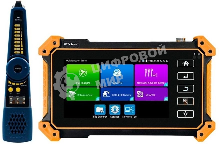 Универсальный монитор-тестер Tezter TIP-H-T-5 AHD/CVI/TVI/CVBS и IP-видеосистем (Базовая модель + детектор кабельной трассы)