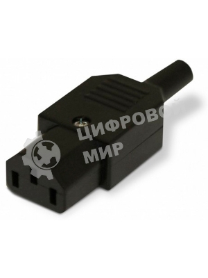 Разъем IEC 60320 C13 220В 10A на кабель (плоские контакты внутри разъема), прямой Hyperline