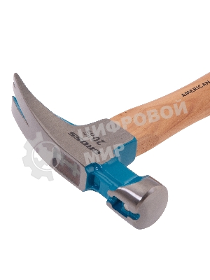 Молоток-гвоздодер Gross AMERICAN HICKORY 560 г, угол 75, магнит, обрезиненная рукоятка