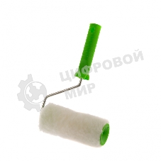 Валик Сибртех с натуральным мехом, с ручкой, 150 мм, ворс 12 мм, D 48 мм, D ручки 6 мм