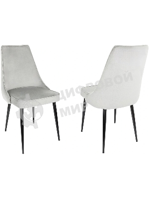 Стул для дома Бюрократ CH-K4_2 комплект 2 шт св. серый Holland 09 металл черный на ножках