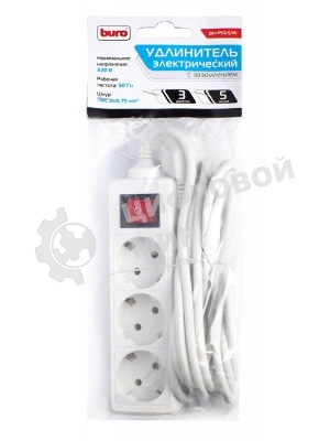 Сетевой удлинитель Buro BU-PS3.5/W 5 м (3 розетки) белый (пакет ПЭ)