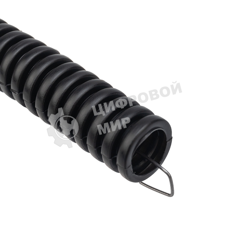 Труба гофрированная из ПНД Rexant с зондом, черная, Ø20 мм (бухта 25 м/уп.)