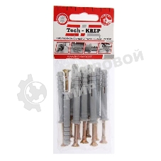 Дюбель-гвоздь 8х60 с потайной манжетой полипропилен (уп. 10 шт) пакет Tech-Krep 103904